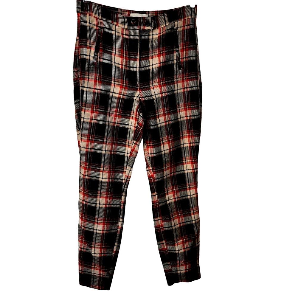 H&M Women's Plaid High Rise Ankle Pants Size 6